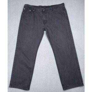 Akademiks Mens Jeans Size 42 x 32‎ Black Denim Straight Leg Mid Rise Relaxed